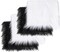 FabricLA | Faux Fur Fabric Square | 8" X 8" Inch Wide Pre-Cut Shaggy | Fake Fur Fabric | DIY, Craft Fur Decoration, Fashion Accessory, Hobby | 2 White & 2 Black Pack